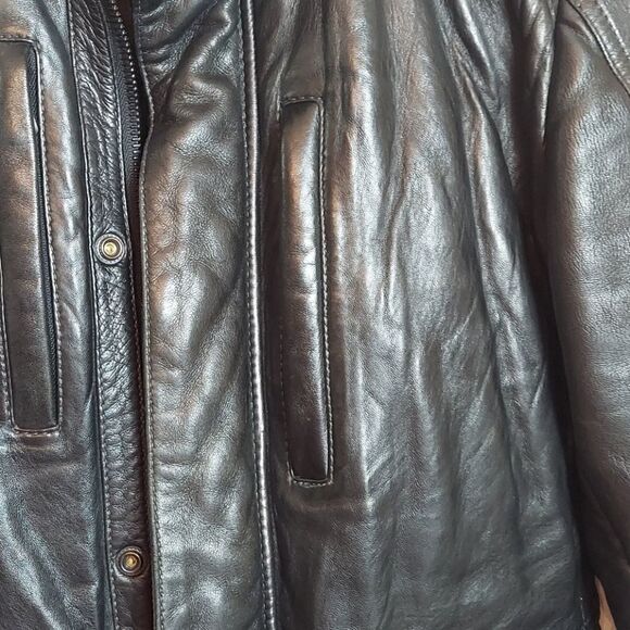 Hugo Boss Black Lambskin Leather Field Jacket 38R - Picture 4 of 16